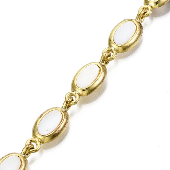 2/$25 NEW Natural shell oval Link Bracelet with extender chain Real shell links - Picture 2 of 4